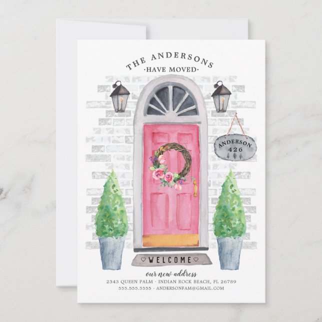 Ankündigung über die Anfahrt der rosa Vordertür (Vorderseite)