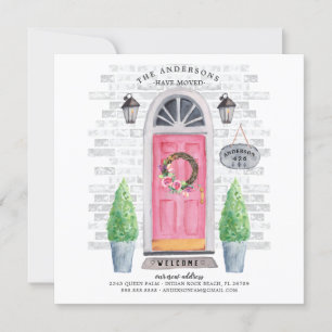 Ankündigung über die Anfahrt der rosa Vordertür