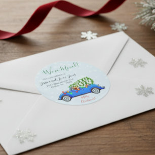 Ankündigung über die Beförderung von Weihnachtswag Runder Aufkleber