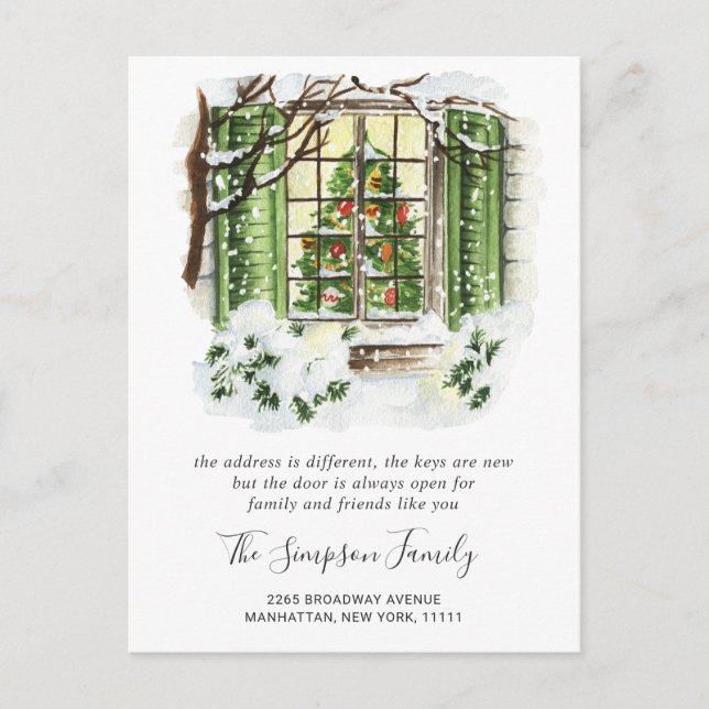 Ankündigung über die Bewegung des Weihnachtsgebirg Postkarte (Vorderseite)