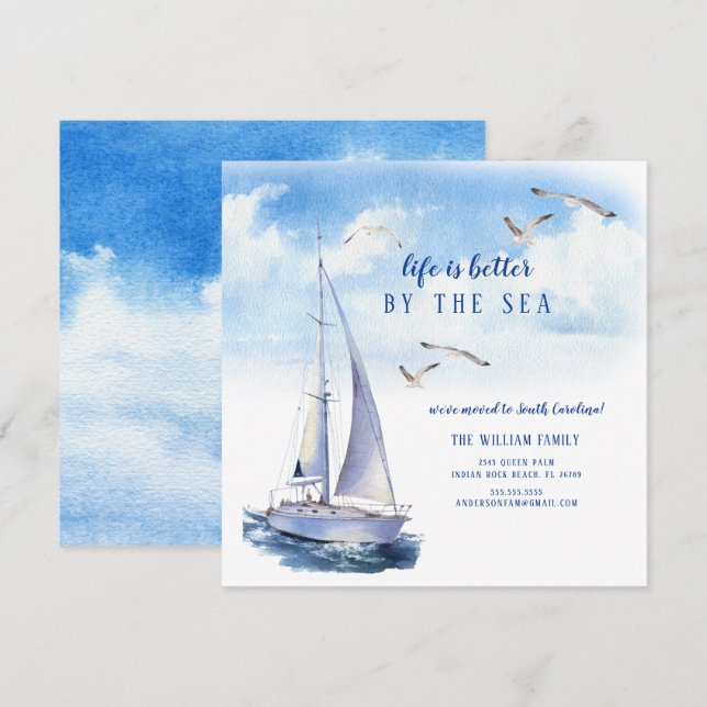 Ankündigung über die Bewegung von Seascape Sailboa (Vorne/Hinten)