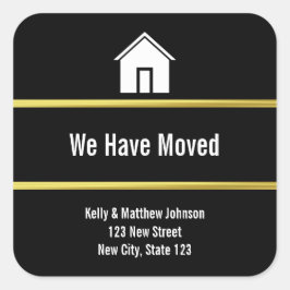 Ankündigung über die Goldbewegung von Schwarz-weiß Quadratischer Aufkleber