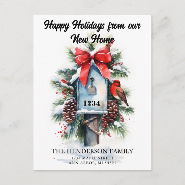 Ankündigung über die neue Zuhause Holiday Moving (Vorderseite)