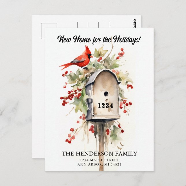 Ankündigung über die neue Zuhause Holiday Moving Postkarte (Vorne/Hinten)