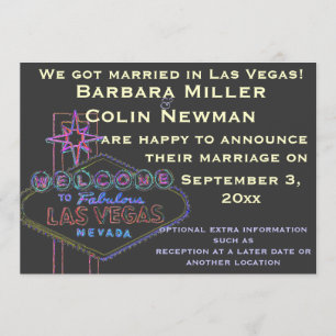 Ankündigung unserer Hochzeit in Las Vegas