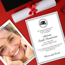 Ankündigung von Abschluss Foto Weißer Schwarzer Te