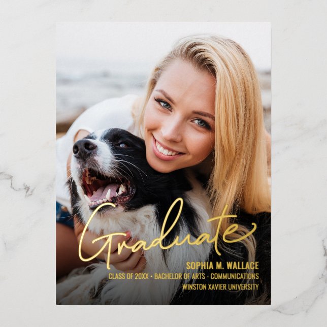 Ankündigung von Abschluss für modernes Script Grad (Vorderseite)