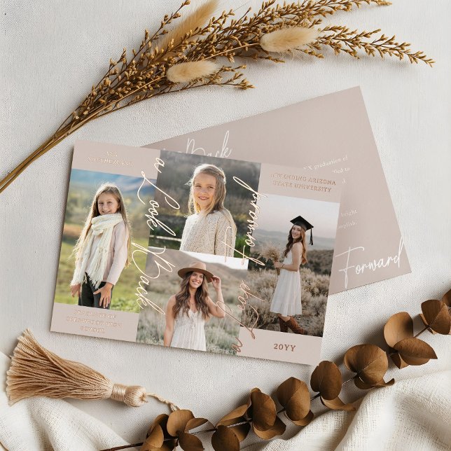 Ankündigung von Abschluss Then & Now Fotocollage (Graduation Then & Now Photo Collage Announcement)