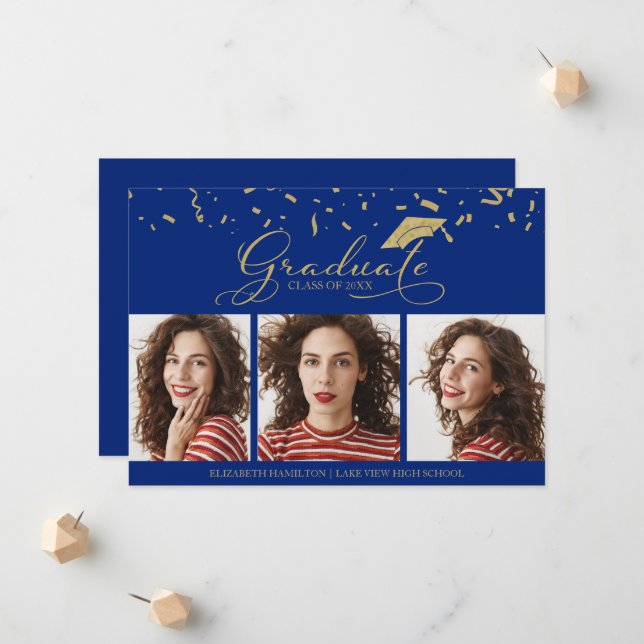 Ankündigung von Abschlüssen an der High School 3 F (Vorderseite/Rückseite Beispiel)