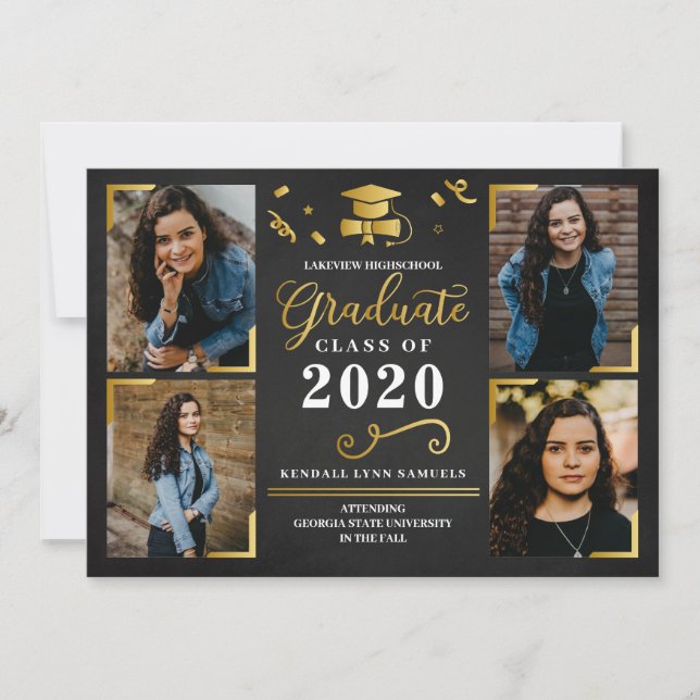 Ankündigung von Abschlüssen Einladung zur Fotokart (Vorderseite)