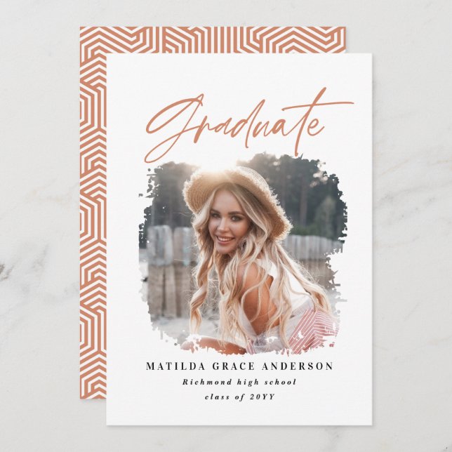 Ankündigung von Abschlüssen für geometrische Foto (Vorne/Hinten)