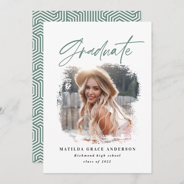 Ankündigung von Abschlüssen für geometrische Foto (Vorne/Hinten)