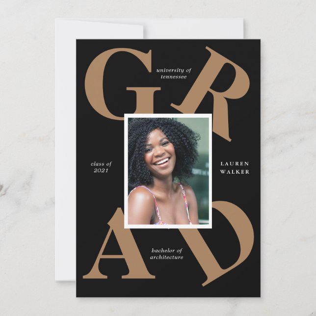 Ankündigung von Absolventen: fette Skriptfarben (Vorderseite)