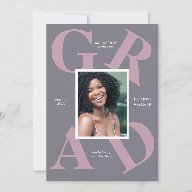 Ankündigung von Absolventen: fette Skriptfarben (Vorderseite)