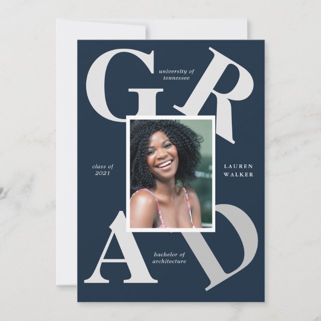 Ankündigung von Absolventen: fette Skriptfarben (Vorderseite)