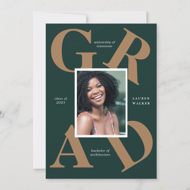 Ankündigung von Absolventen: fette Skriptfarben (Vorderseite)