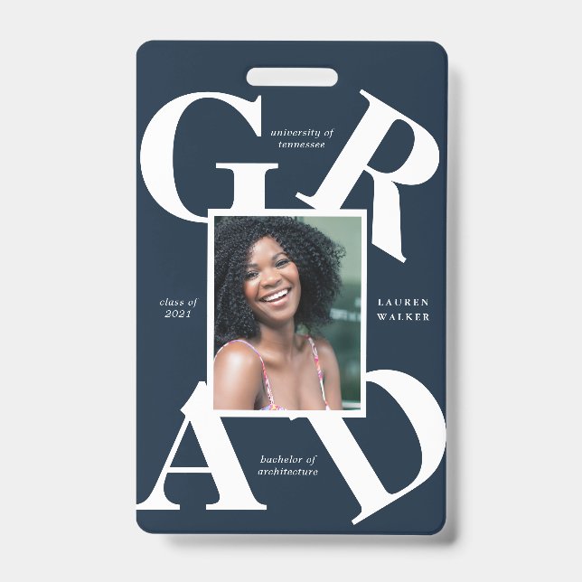 Ankündigung von Absolventen: fette Skriptfarben Ausweis (Vorderseite)