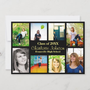 Ankündigung von acht/neun Fotos Abschluss - Schwar