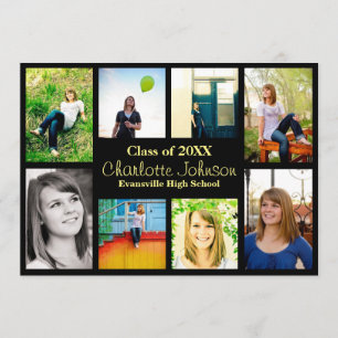 Ankündigung von acht/neun Fotos Abschluss - Schwar