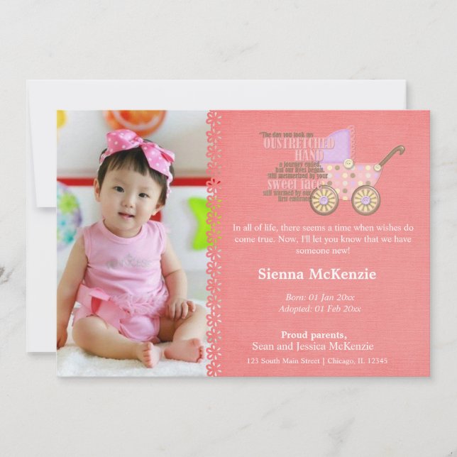 Ankündigung von Adoption Girl (Vorderseite)