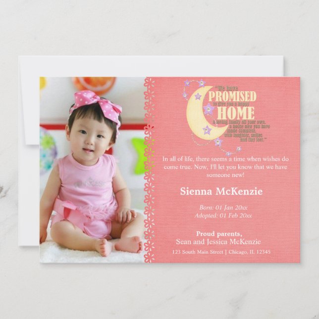 Ankündigung von Adoption Girl (Vorderseite)