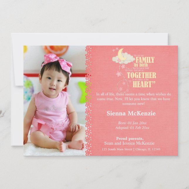 Ankündigung von Adoption Girl (Vorderseite)