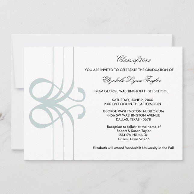 Ankündigung von aquamarin Blue Abschluss (Vorderseite)