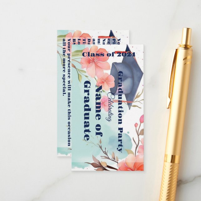 Ankündigung von Aquarellfarben-Abschlüssen Begleitkarte (Vorderseite/Rückseite Beispiel)