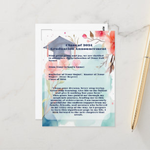 Ankündigung von Aquarellfarben-Abschlüssen Postkarte