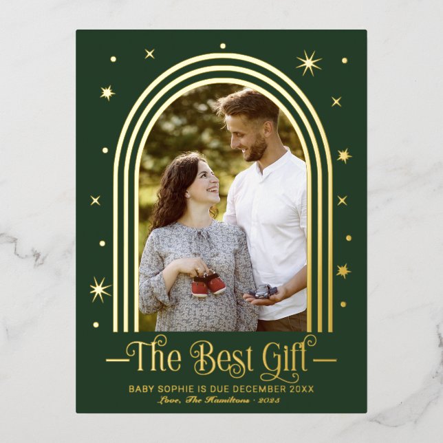 Ankündigung von Arkrahmen Schwangerschaft Postkart (Vorderseite)