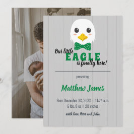 Ankündigung von Baby Boy Eagle Green Vertical Baby