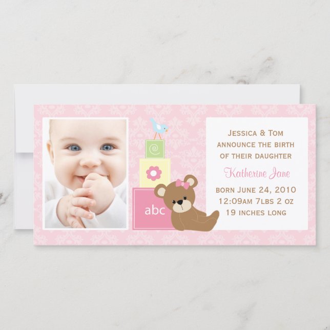 Ankündigung von Baby Foto (Vorderseite)