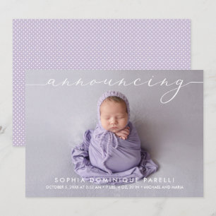 Ankündigung von Baby Girl Foto Geburtstagskündigun