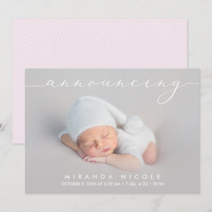 Ankündigung von Baby Girl Foto Geburtstagskündigun