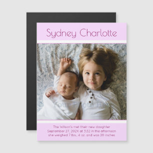 Ankündigung von Baby Girl Minimalistisch Birth Fot