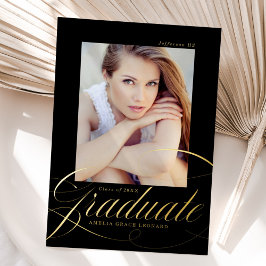 Ankündigung von Black and Gold Foil Script Abschlu