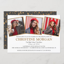 Ankündigung von Black Gold Graduate Foto Abschluss