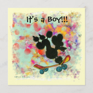 Ankündigung von Black Poodle Scooter Baby Boy