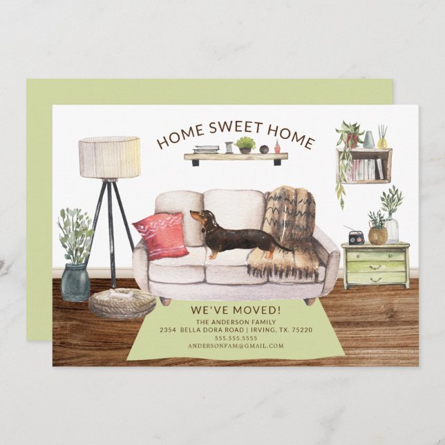 Ankündigung von "Black & Tan Dackel Hund-Bewegung" (Vorne/Hinten)