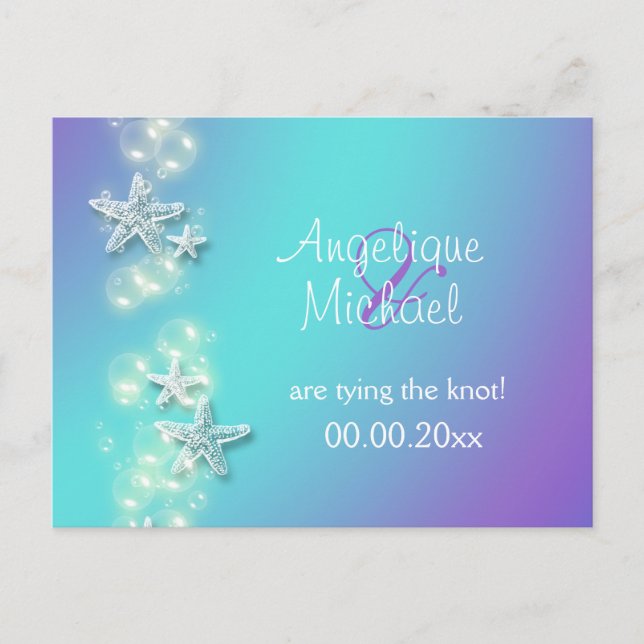 Ankündigung von Blauem lila Strandstarhnenvogel (Vorderseite)