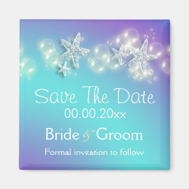 Ankündigung von Blauem lila Strandstarhnenvogel Magnet