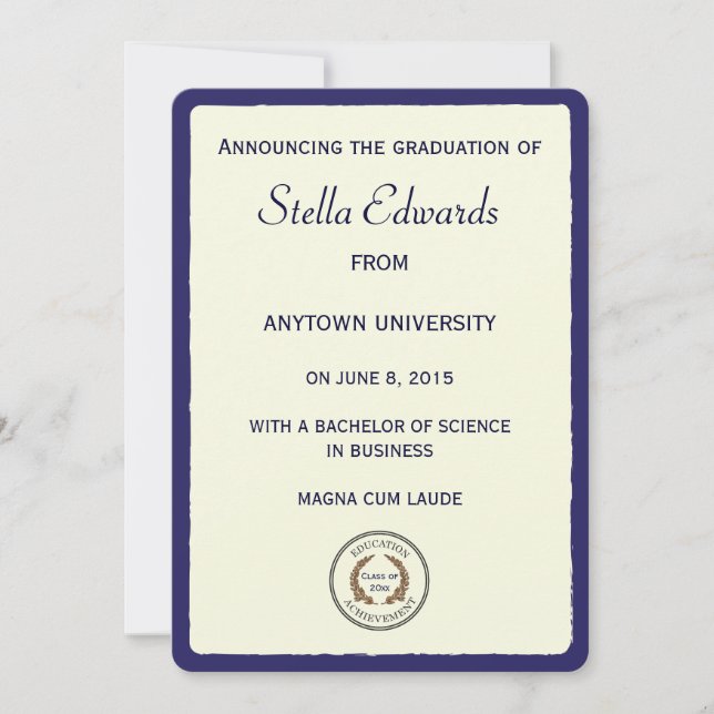 Ankündigung von Blue Classic Abschluss Round Corne (Vorderseite)