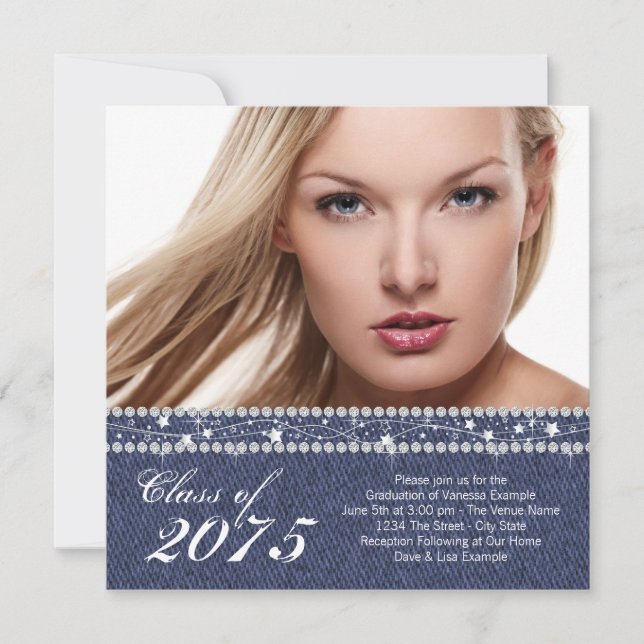 Ankündigung von Blue Denim und Diamond Abschluss (Vorderseite)