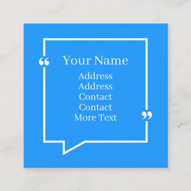 Ankündigung von Blue Design Speech Bubble (Vorderseite)