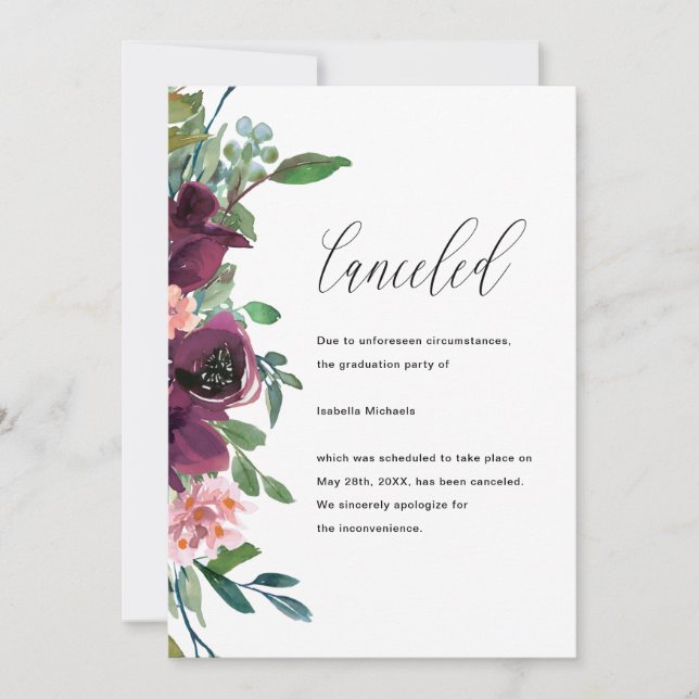 Ankündigung von Blumenabschlüssen (Vorderseite)