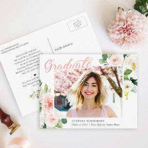 Ankündigung von Blush-Abschluss Postkarte