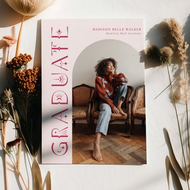 Ankündigung von Boho Graduate Pink Abschluss (Von Creator hochgeladen)