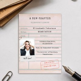 Ankündigung von Book Library Card Foto Abschluss