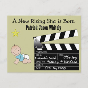 Ankündigung von Boy Movie Star Baby