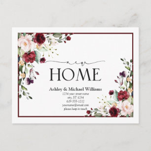 Ankündigung von Burgundy New Zuhause Script Moving